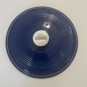 Lodge Dutch Oven 6 quart Cast Iron Blue Lid 11 Inch Dark Blue *Lid Only No Pot